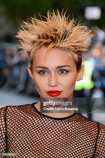 Miley Cyrus attends the Costume Institute Gala for the "PUNK: Chaos to Couture" exhibition at the Metropolitan Museum of Art on May 6, 2013 in New...