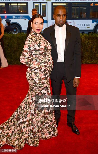 Kim Kardashian and Kanye West attend the Costume Institute Gala for the "PUNK: Chaos to Couture" exhibition at the Metropolitan Museum of Art on May...