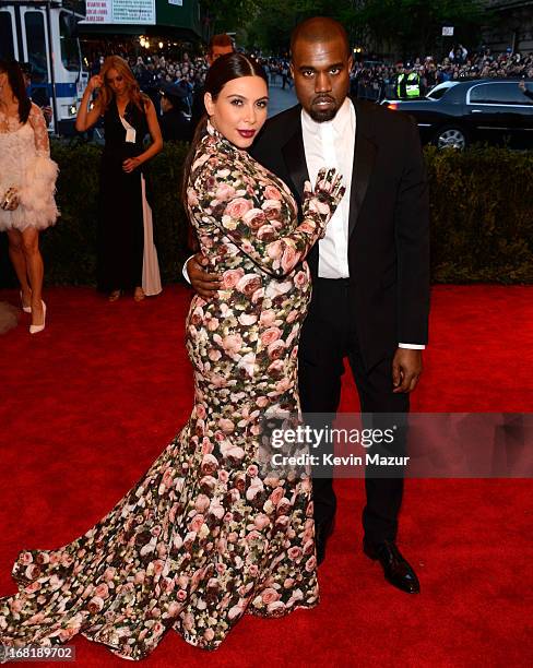 Kim Kardashian and Kanye West attend the Costume Institute Gala for the "PUNK: Chaos to Couture" exhibition at the Metropolitan Museum of Art on May...