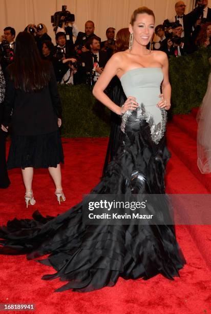 Blake Lively attends the Costume Institute Gala for the "PUNK: Chaos to Couture" exhibition at the Metropolitan Museum of Art on May 6, 2013 in New...