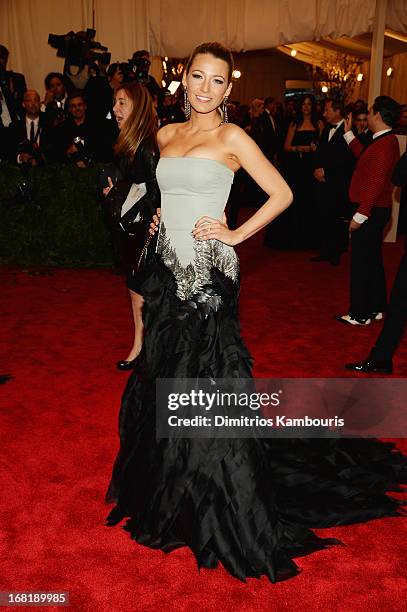 Blake Lively attends the Costume Institute Gala for the "PUNK: Chaos to Couture" exhibition at the Metropolitan Museum of Art on May 6, 2013 in New...