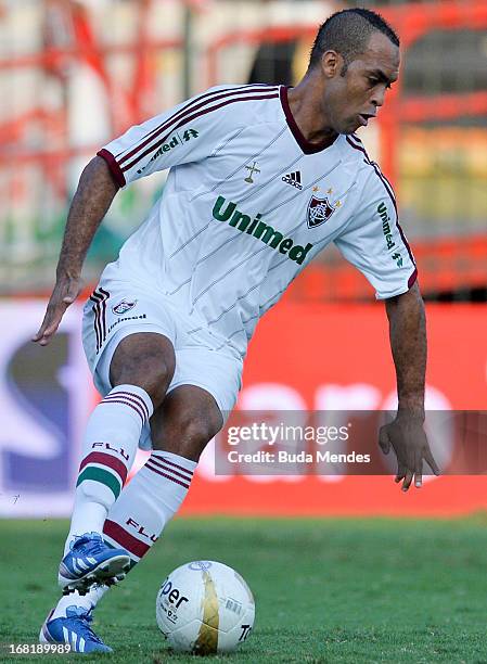 Leandro Eusebio of Fluminense in action during a match between Fluminense and Botafogo as part of Rio State Championship 2013 at Raulino de Oliveira...