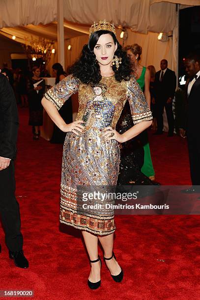 Katy Perry attends the Costume Institute Gala for the "PUNK: Chaos to Couture" exhibition at the Metropolitan Museum of Art on May 6, 2013 in New...