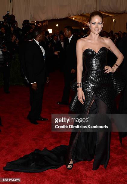 Doutzen Kroes attends the Costume Institute Gala for the "PUNK: Chaos to Couture" exhibition at the Metropolitan Museum of Art on May 6, 2013 in New...