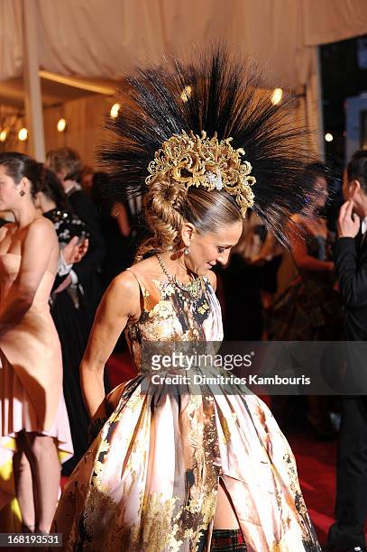 Sarah Jessica Parker attends the Costume Institute Gala for the "PUNK: Chaos to Couture" exhibition at the Metropolitan Museum of Art on May 6, 2013...