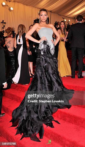 Blake Lively attends the Costume Institute Gala for the "PUNK: Chaos to Couture" exhibition at the Metropolitan Museum of Art on May 6, 2013 in New...