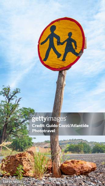 mali, hand painted road sign - bamako bildbanksfoton och bilder