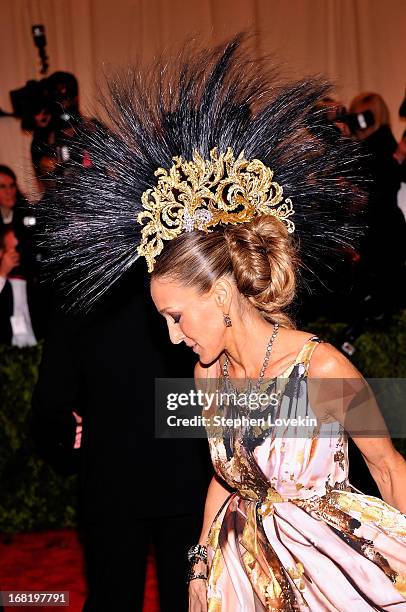 Sarah jessica Parker attends the Costume Institute Gala for the "PUNK: Chaos to Couture" exhibition at the Metropolitan Museum of Art on May 6, 2013...