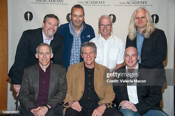 Tim Squyres, Bill Kroyer, Bradley Alexander, Bill Westenhofer, Erik-Jan De Boer, Donald Elliot and Claudio Miranda attends The Academy Of Motion...