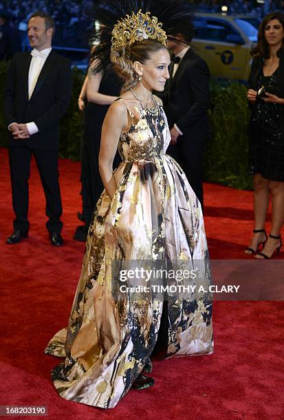 Sarah Jessica Parker attends the Costume Institute Benefit at The Metropolitan Museum of Art May 6 celebrating the opening of Punk: Chaos to Couture....