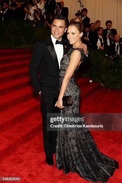 Cash Warren and actress Jessica Alba attends the Costume Institute Gala for the "PUNK: Chaos to Couture" exhibition at the Metropolitan Museum of Art...