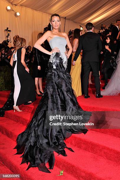 Blake Lively attends the Costume Institute Gala for the "PUNK: Chaos to Couture" exhibition at the Metropolitan Museum of Art on May 6, 2013 in New...