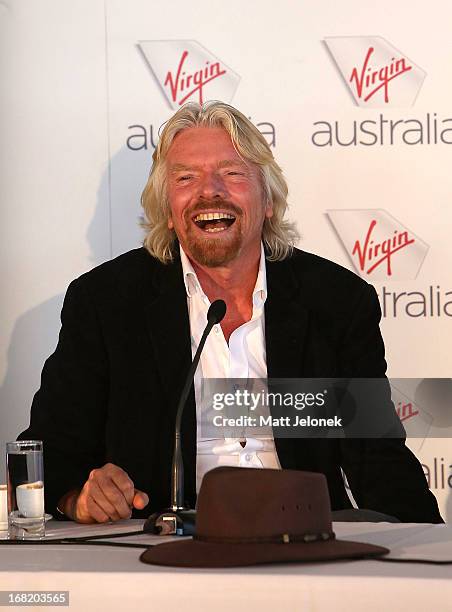Sir Richard Branson speaks at a press conference at Perth Airport on May 7, 2013 in Perth, Australia. Virgin Australia purchased Perth-based regional...