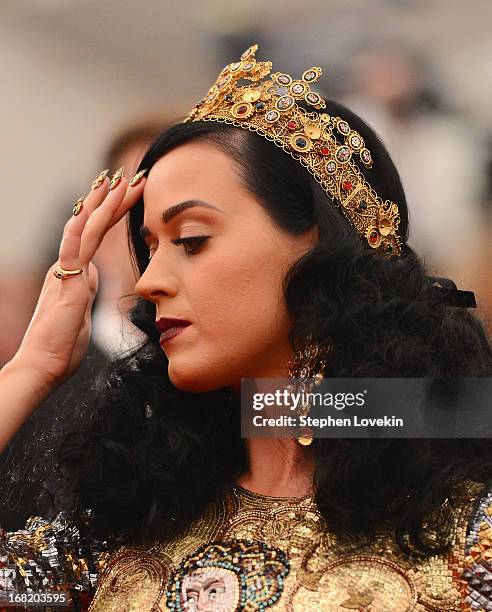 Katy Perry attends the Costume Institute Gala for the "PUNK: Chaos to Couture" exhibition at the Metropolitan Museum of Art on May 6, 2013 in New...