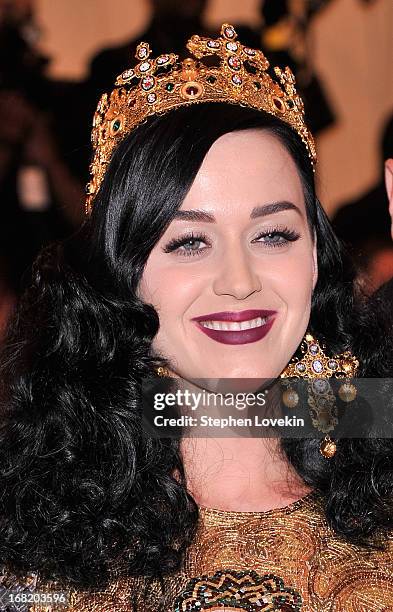 Katy Perry attends the Costume Institute Gala for the "PUNK: Chaos to Couture" exhibition at the Metropolitan Museum of Art on May 6, 2013 in New...