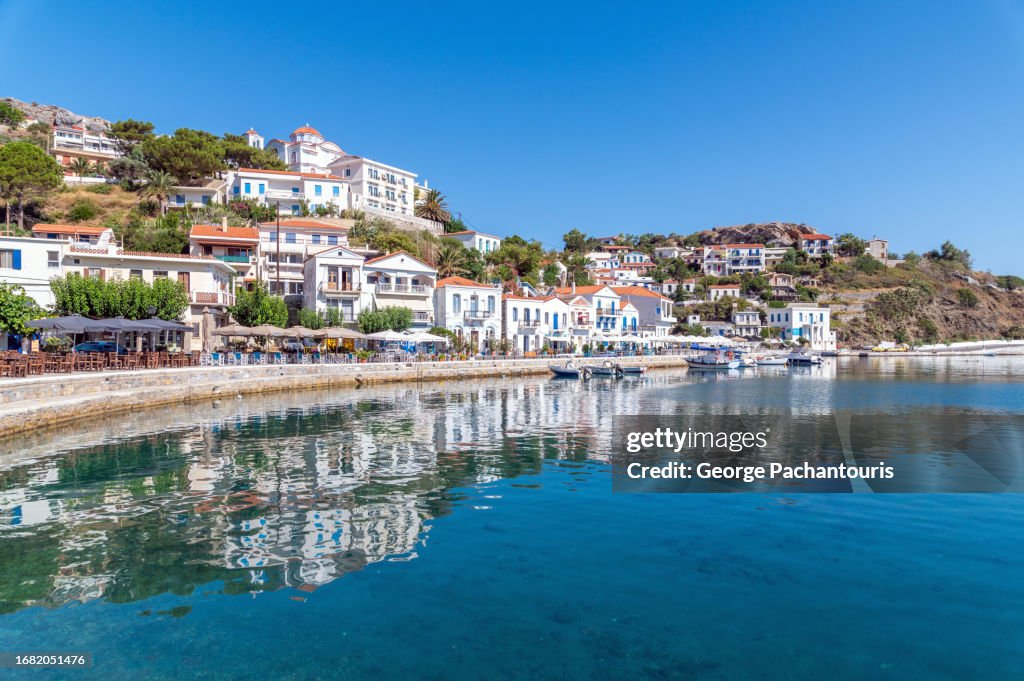 View of Evdilos town on Ikaria island, Greece