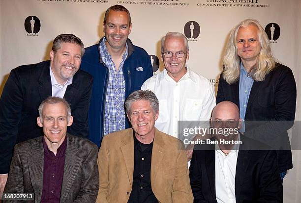 Tim Squyres, Bill Westenhofer, Erik-Jan De Boer, Bill Kroyer, Donald Elliot, Bradley Alexander, and Claudio Miranda attends the Academy of Motion...