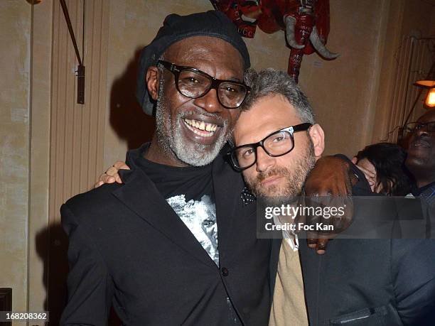 Eriq Ebouaney and Patrick Mimoun attend the 'Speakeasy' Party At The Lefty Bar Restaurant on May 6, 2013 in Paris, France.