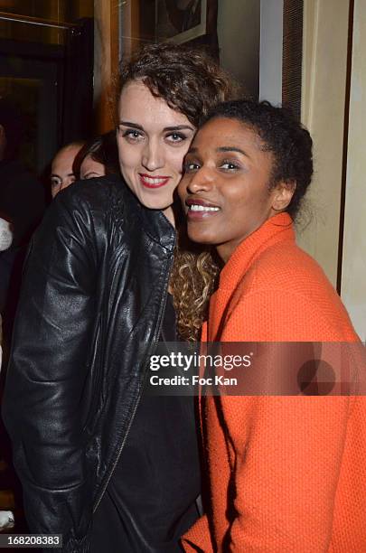 Magalie Meunier and Sara Martins attend the 'Speakeasy' Party At The Lefty Bar Restaurant on May 6, 2013 in Paris, France.