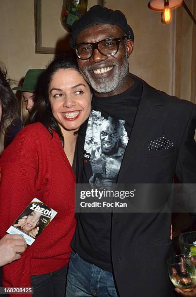 Audrey Zazon and Eriq Ebouaney attend the 'Speakeasy' Party At The Lefty Bar Restaurant on May 6, 2013 in Paris, France.