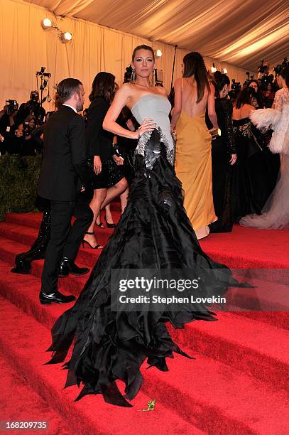 Blake Lively attends the Costume Institute Gala for the "PUNK: Chaos to Couture" exhibition at the Metropolitan Museum of Art on May 6, 2013 in New...