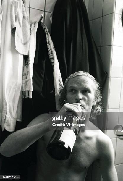Ruud Geels during the Dutch Eredivisie match between FC Amsterdam and Ajax on may 1, 1977 in Amsterdam, The Netherlands