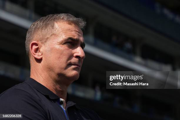 Stefan Kuntz, coach of Turkey looks on during the international friendly between Japan and Turkey at Cegeka Arena on September 12, 2023 in Genk,...