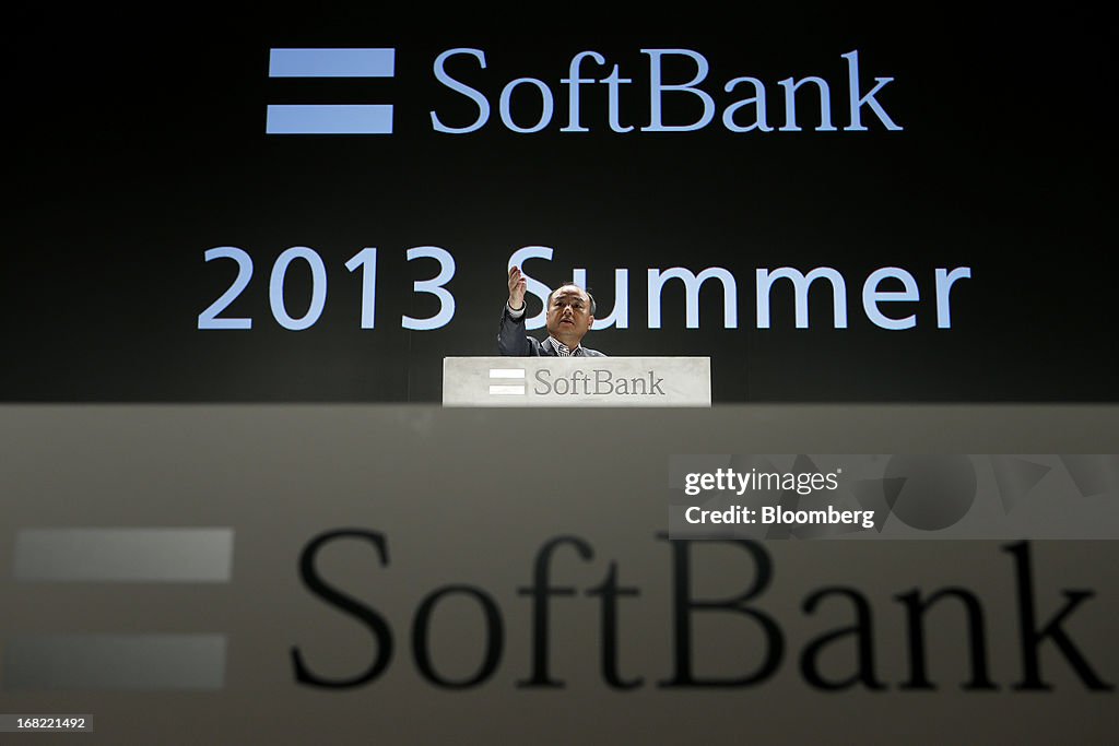 Softbank CEO Masayoshi Son Unveils New Mobile Phones