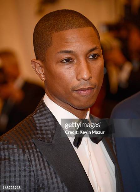 Pharrell Williams attends the Costume Institute Gala for the "PUNK: Chaos to Couture" exhibition at the Metropolitan Museum of Art on May 6, 2013 in...