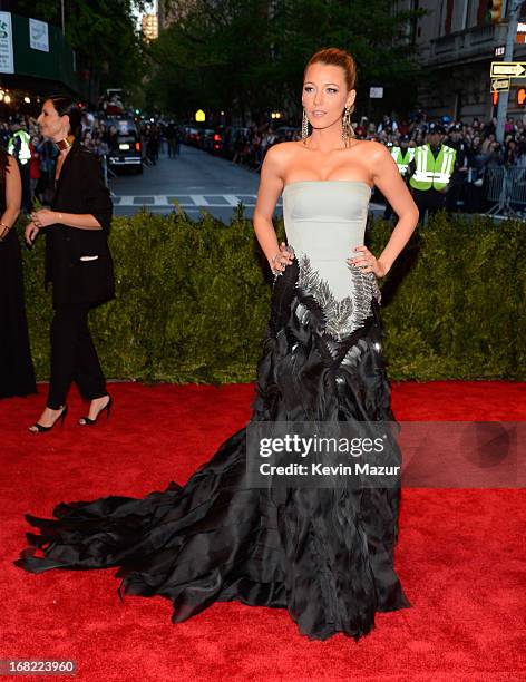 Blake Lively attends the Costume Institute Gala for the "PUNK: Chaos to Couture" exhibition at the Metropolitan Museum of Art on May 6, 2013 in New...