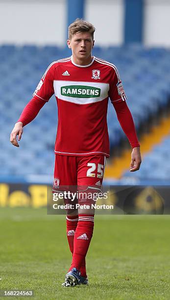 Adam Reach of Middlesbrough in action during the npower Championship match between Sheffield Wednesday and Middlesbrough at Hillsborough Stadium on...