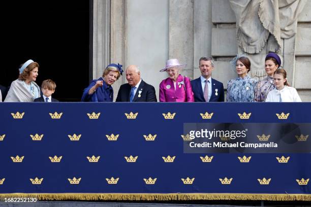 Queen Silvia of Sweden, Prince Oscar of Sweden, Queen Anne-Marie of Greece, King Harald of Norway, Queen Margrethe of Denmark, Crown Prince Fredrik...
