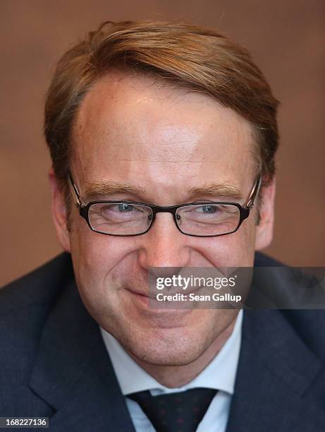 Bundesbank head Jens Weidmann attends a discussion with students during events marking the 25th anniversary of the Franco-German Finance and Econimic...