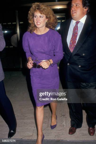 Model Jessica Hahn and her attorney Dominic Barbara visit "The Howard Stern Show" on September 29, 1987 at WXRK K-Rock 92.3 Radio Stadion in New York...