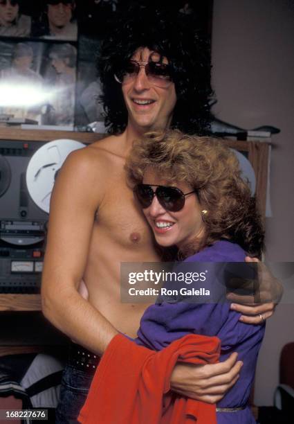 Radio host Howard Stern and model Jessica Hahn pose for pictures at "The Howard Stern Show" on September 29, 1987 at WXRK K-Rock 92.3 Radio Stadion...