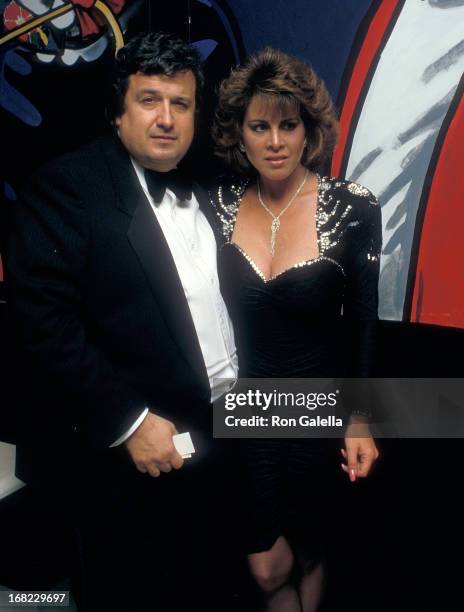 Model Jessica Hahn and her attorney Dominic Barbara attend the "Howard Stern's Negligeé and Underpants Party" Pay-Per-View Event on February 7, 1988...
