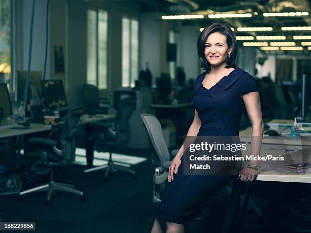 Chief operating officer of Facebook, Sheryl Sandberg is photographed for Paris Match on April 23, 2013 in Menlo Park, California.