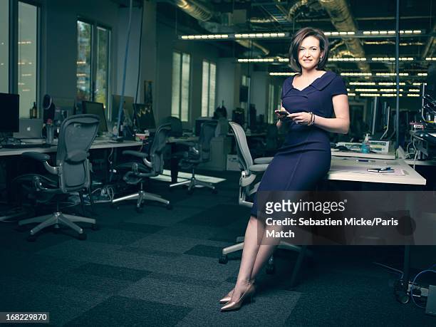 Chief operating officer of Facebook, Sheryl Sandberg is photographed for Paris Match on April 23, 2013 in Menlo Park, California.