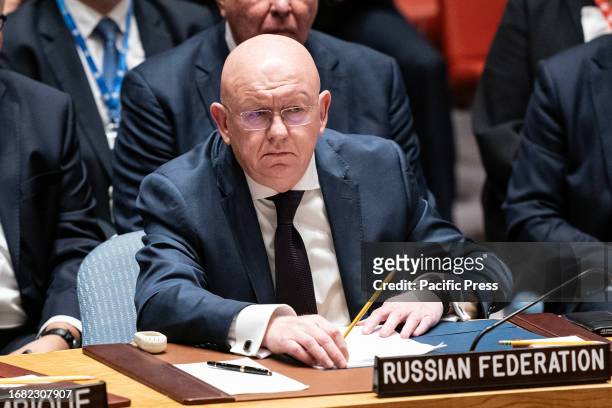 Russian Ambassador Vassily Nebenzia raised objections during the Security Council meeting on maintenance of international peace and security at UN...