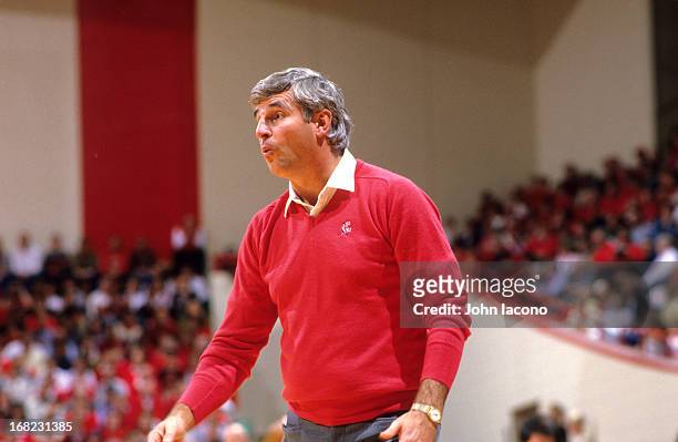 Indiana coach Bobby Knight during game vs Iowa State at Assembly Hall. Bloomington, IN CREDIT: John Iacono