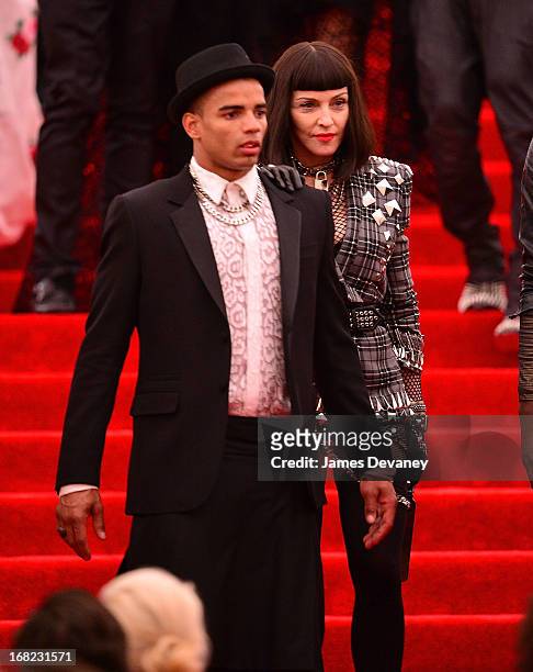 Brahim Zaibat and Madonna departs the Costume Institute Gala for the "PUNK: Chaos to Couture" exhibition at the Metropolitan Museum of Art on May 6,...