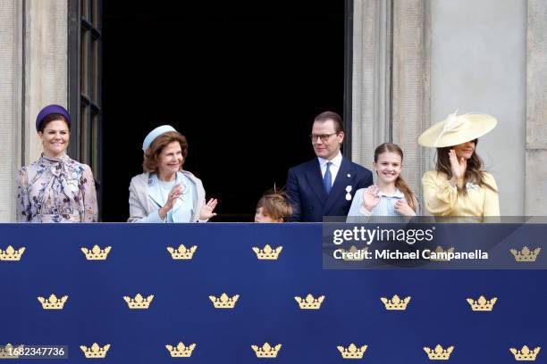 Crown Princess Victoria of Sweden, Queen Silvia of Sweden, Prince Oscar of Sweden, Prince Daniel of Sweden, Princess Estelle of Sweden and Princess...