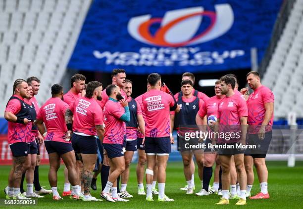 Paris , France - 22 September 2023; Ireland players during their captain's run at the Stade de France in Saint Denis, Paris, France.