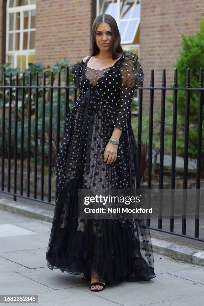 Amber Le Bon attends Bora Aksu at the Goodenough College during London Fashion Week September 2023 on September 15, 2023 in London, England.