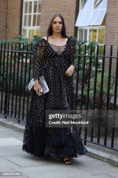 Amber Le Bon attends Bora Aksu at the Goodenough College during London Fashion Week September 2023 on September 15, 2023 in London, England.