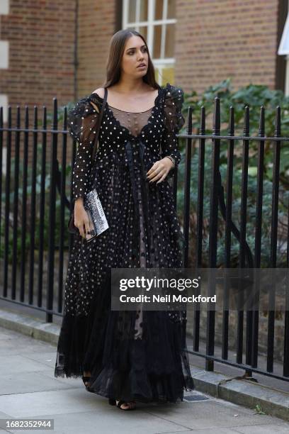 Amber Le Bon attends Bora Aksu at the Goodenough College during London Fashion Week September 2023 on September 15, 2023 in London, England.