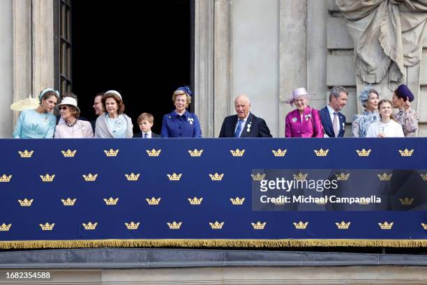 Princess Madeleine of Sweden, Queen Sonja of Norway, Queen Silvia of Sweden, Prince Oscar of Sweden, Queen Anne-Marie of Greece, King Harald of...