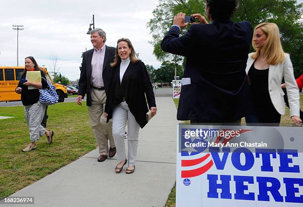 Elizabeth Colbert Busch arrives at her polling place to cast her vote in a special election runoff with former South Carolina Gov. Mark Sanford for a...