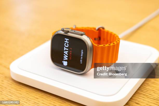 The new Apple Watch Ultra 2 on display at the Apple Inc. Store on Regent Street in London, UK, on Friday, Sept. 22, 2023. Apple's latest iPhones and...