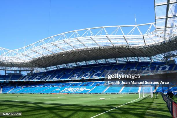 General view inside the stadium prior to the LaLiga EA Sports match between Real Sociedad and Celta Vigo at Reale Arena on August 19, 2023 in San...